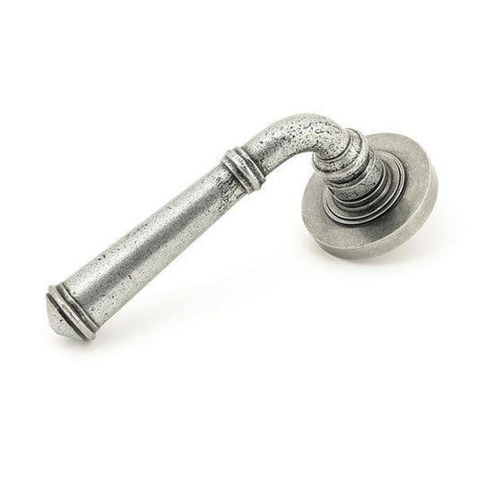 From The Anvil Handles Plain Pewter Regency Lever on Rose Set (Plain) - UnsprunG