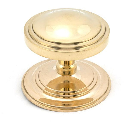 From The Anvil Knobs Art Deco Polished Brass Art Deco Centre Door Knob