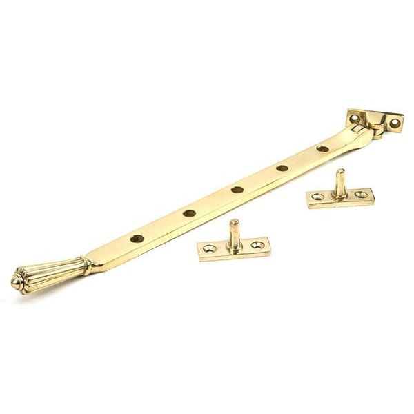 From The Anvil Window Hardware 12" Polished Brass Hinton Stay