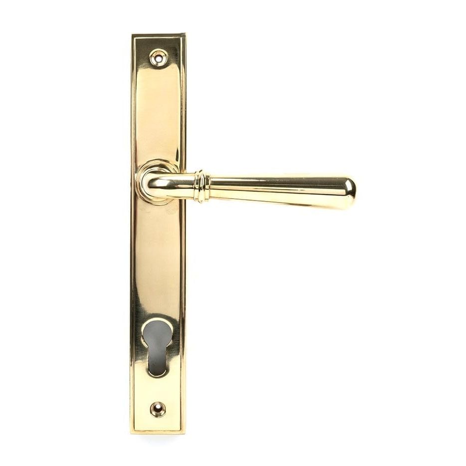 From The Anvil Window Hardware Slimline Polished Brass Newbury Slimline Lever Espag. Lock Set