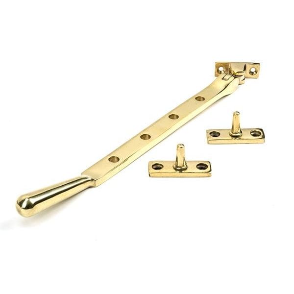 From The Anvil Window Hardware 10" Polished Brass Newbury Stay