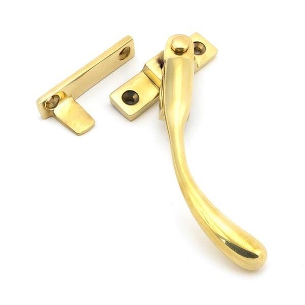 From The Anvil Window Hardware Right Hand Polished Brass Night-Vent Locking Peardrop Fastener