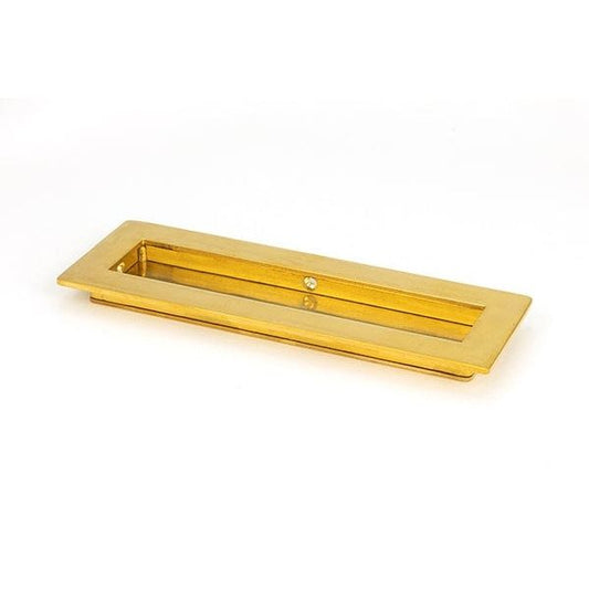 From The Anvil Flush Pull Handles 175mm Polished Brass  Plain Rectangular Pull