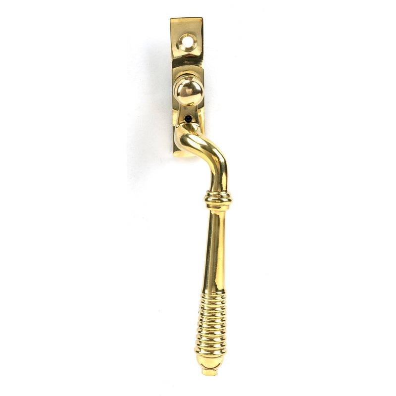 From The Anvil Window Hardware RH Polished Brass Reeded Espag