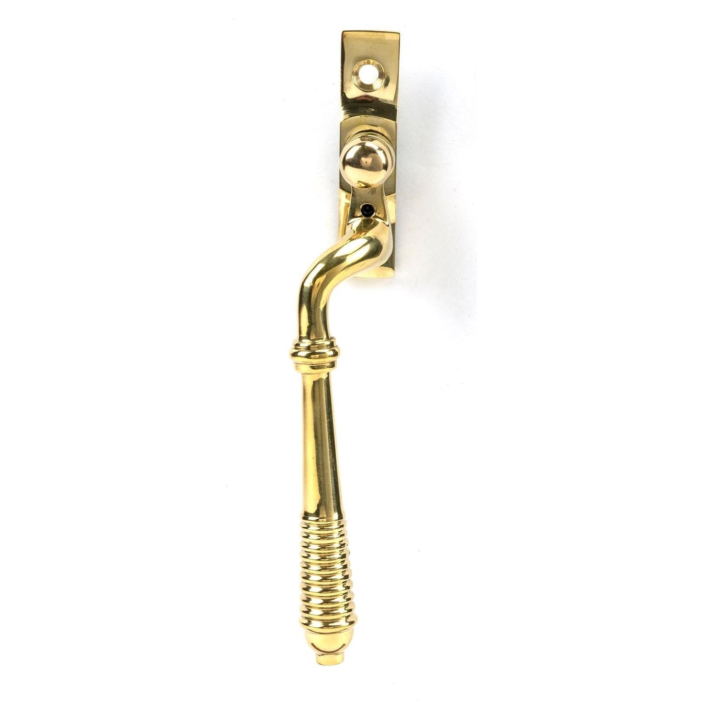 From The Anvil Window Hardware LH Polished Brass Reeded Espag
