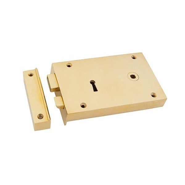 From The Anvil Rim Locks RH Polished Brass Rim Lock - Large