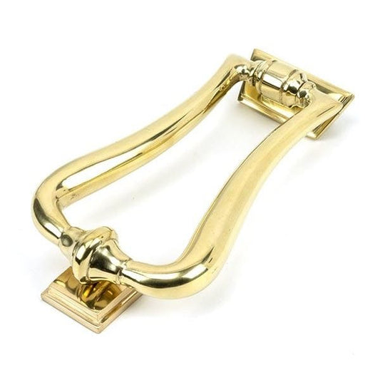 From The Anvil Knockers Art Deco Polished Brass Slimline Art Deco Door Knocker