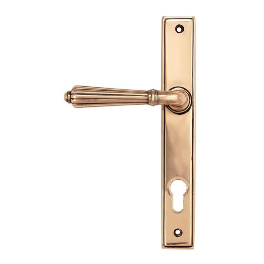 From The Anvil Window Hardware Polished bronze Polished Bronze Hinton Slimline Lever Espag. Lock Set