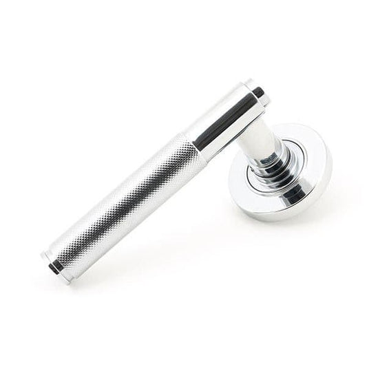 From The Anvil Handles Plain Polished Chrome Brompton Lever on Rose Set