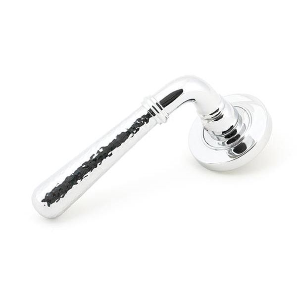 From The Anvil Handles Plain Polished Chrome Hammered Newbury Lever on Rose Set (Plain) - Unsprung