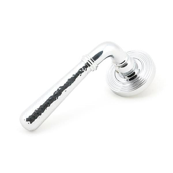 From The Anvil Handles Beehive Polished Chrome Hammered Newbury Lever on Rose Set (Plain) - Unsprung