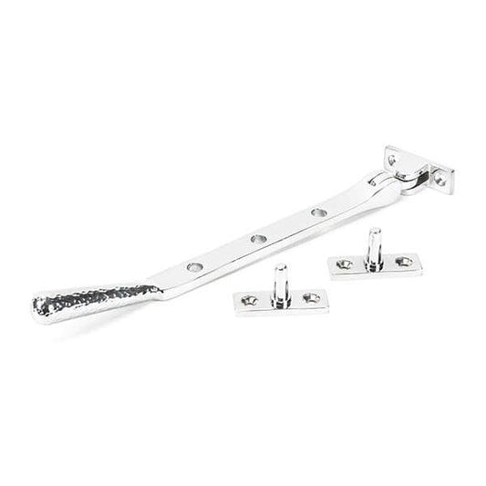 From The Anvil Window Hardware 8" Polished Chrome Hammered Newbury Stay