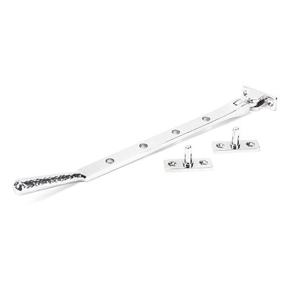 From The Anvil Window Hardware 10" Polished Chrome Hammered Newbury Stay