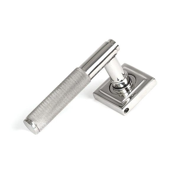 From The Anvil Handles Square Polished Marine SS (316) Brompton Lever on Rose Set (Plain) - Unsprung
