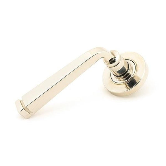From The Anvil Handles Plain Polished Nickel Avon Round Lever on Rose Set (Plain) - Unsprung