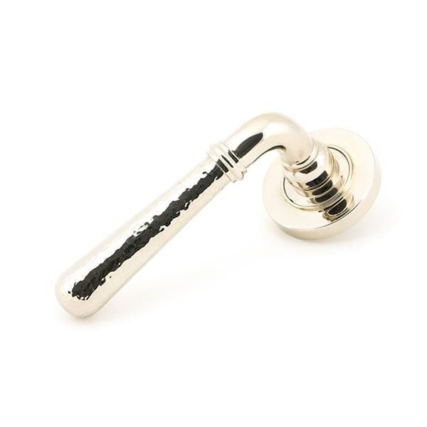 From The Anvil Handles Plain Polished Nickel Hammered Newbury Lever on Rose Set (Plain) - Unsprung