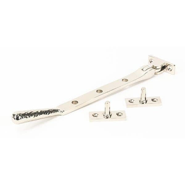 From The Anvil Window Hardware 8" Polished Nickel Hammered Newbury Stay