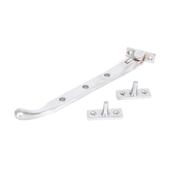 From The Anvil Window Hardware 8" Satin Chrome 8" Peardrop Stay