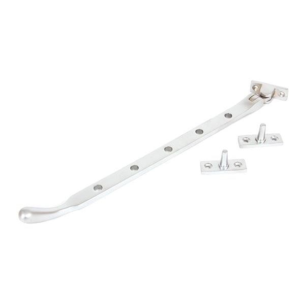 From The Anvil Window Hardware 12" Satin Chrome 8" Peardrop Stay