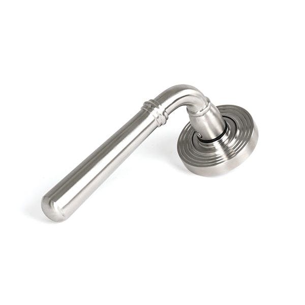 From The Anvil Handles Beehive Satin Marine SS (316) Newbury Lever on Rose Set - Unsprung