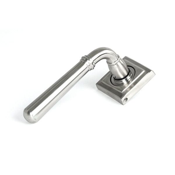 From The Anvil Handles Square Satin Marine SS (316) Newbury Lever on Rose Set - Unsprung