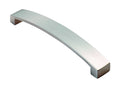 Carlisle Brass Curva Bow Handle in a brushed nickel finish, featuring a sleek curved design with square ends for mounting.