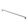 Carlisle Brass Block Handle in a sleek silver finish, featuring a minimalist rectangular design with square ends, made of durable metal for long-lasting use.