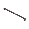 Carlisle Brass Block Handle in a matte black finish, featuring a sleek rectangular design with square ends for secure grip.