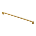 Carlisle Brass Block Handle in a sleek gold finish with a straight bar design and square ends, made of durable material.