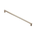 Carlisle Brass Block Handle in a brushed nickel finish, featuring a sleek, rectangular design with square ends for mounting.