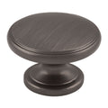 Carlisle Brass Oxford Knob in a brushed antique bronze finish, featuring a round design with a smooth top and a slightly tapered base for easy installation.
