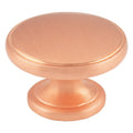 Carlisle Brass Oxford Knob in a brushed copper finish, featuring a rounded shape with a smooth surface and a pedestal base.