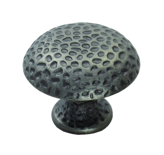 Carlisle Brass Hammered Finish Knob in a metallic tone, featuring a textured, rounded design with a wide top and a narrower base for easy grip.