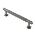 Carlisle Brass Lines Pull Handle Range in a brushed nickel finish, featuring a ribbed grip design and round mounting bases for secure installation.