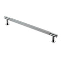 Carlisle Brass Lines Pull Handle Range in chrome finish with a ribbed design, featuring two round mounting posts for secure installation.