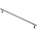 Carlisle Brass Lines Pull Handle Range in polished chrome with a ribbed design, featuring two round mounts for installation.
