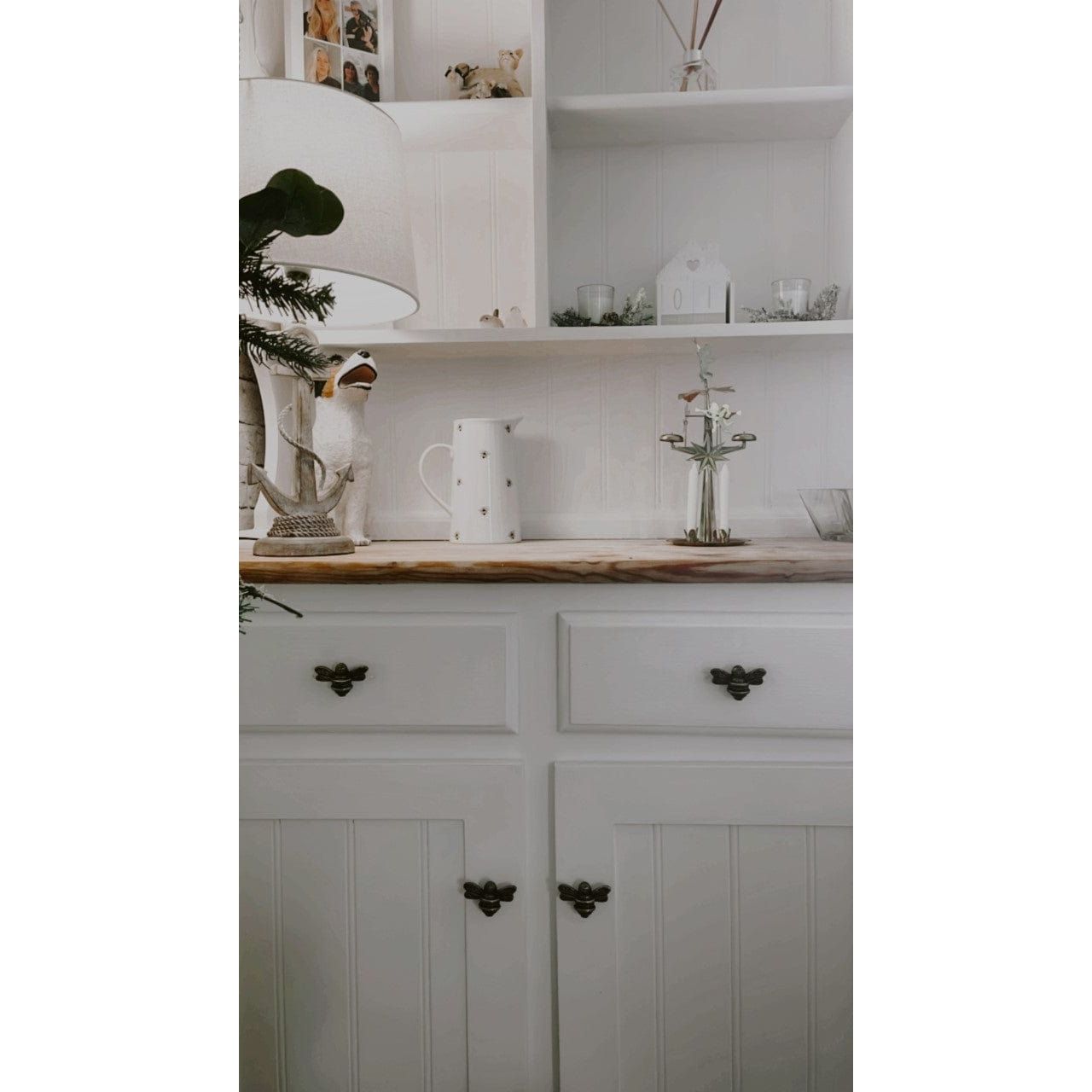 Brass Bee Drawer Cabinet Knob - Antique Brass Finish - Brass bee