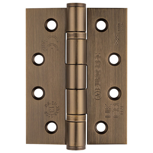 Grade 13 Ball Bearing P Hinge - 102 x 76 x 3mm - Antique Brass