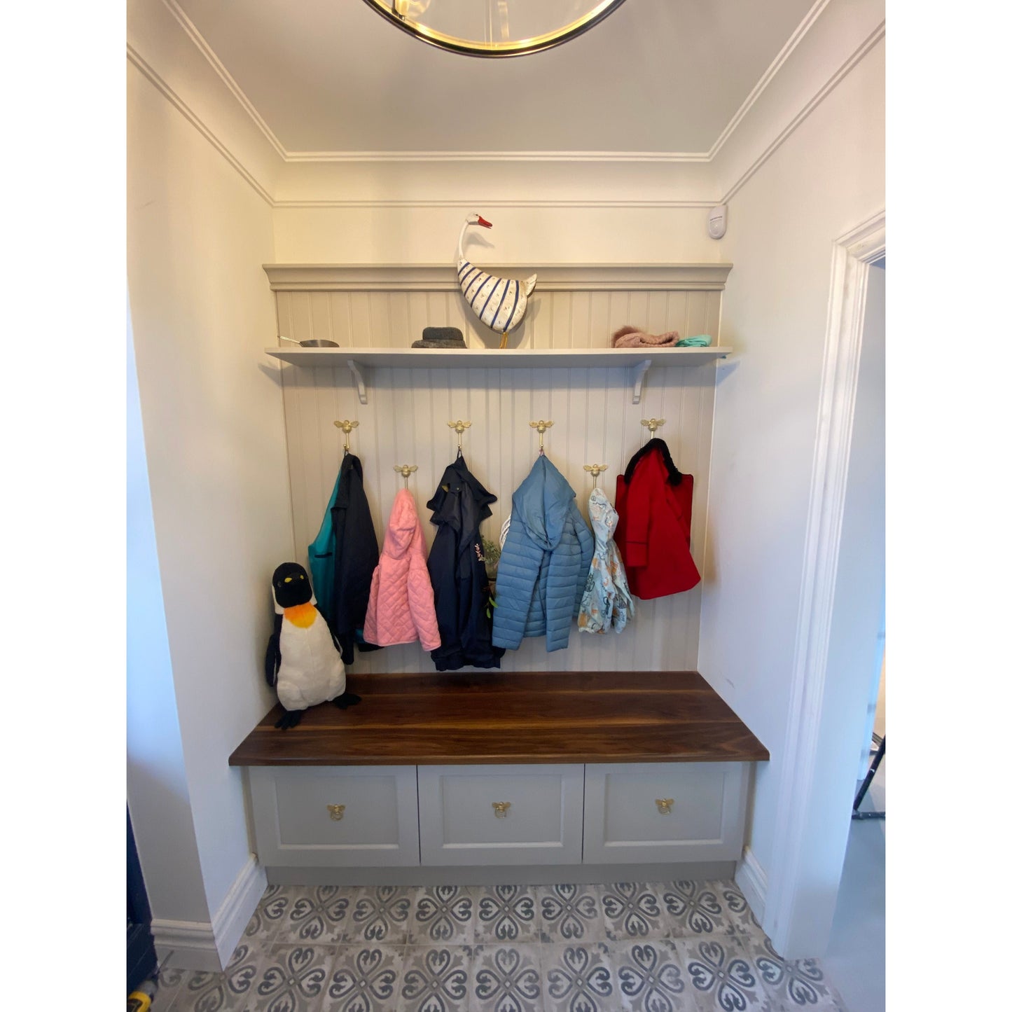 Brass Bee Ring Pull Cabinet Handle - Brass Finish - Brass bee