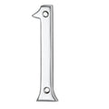 Carlisle Brass Numeral Face Fix (No.1) in polished stainless steel, measuring 76mm tall with two mounting holes for easy installation.