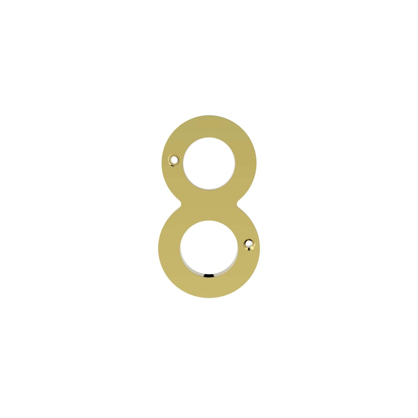 Carlisle Brass Numeral Face Fix (No.8) 76Mm in polished brass finish, featuring a large numeral '8' design with two circular holes for mounting.