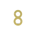 Carlisle Brass Numeral Face Fix (No.8) 76Mm in polished brass finish, featuring a large numeral '8' design with two circular holes for mounting.