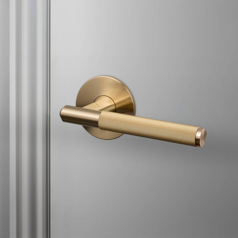 Buster + Punch Door Handle Set / Linear / Sprung Brass