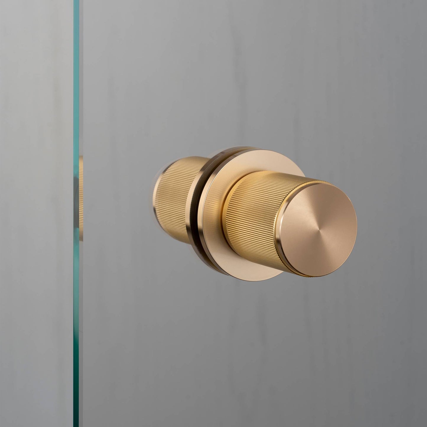 Door Knob Fixed Double-Sided Linear Brass