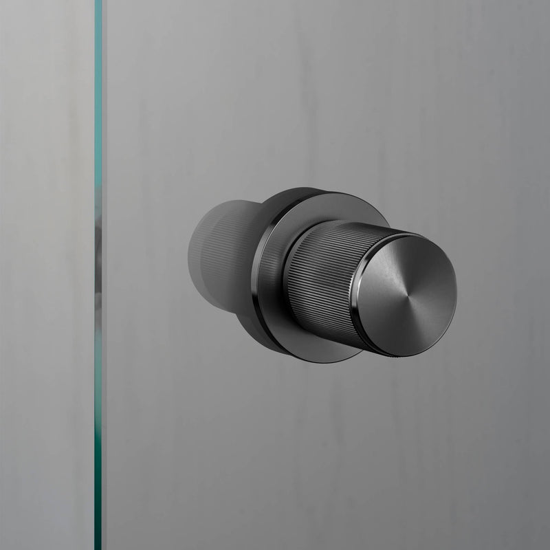 Buster + Punch Door Knob / Fixed / SINGLE- Sided / Linear Gun Metal