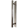 Brass bee Brass Backplate - Nickel 128mm/160mm Hole to Hole Handles featuring a polished nickel finish with a vertical ribbed design and two mounting points for easy installation.