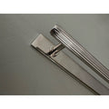 Brass bee Brass Backplate in nickel with 128mm/160mm hole-to-hole handles, featuring a linear design and a polished finish, shown attached to a textured wall surface.