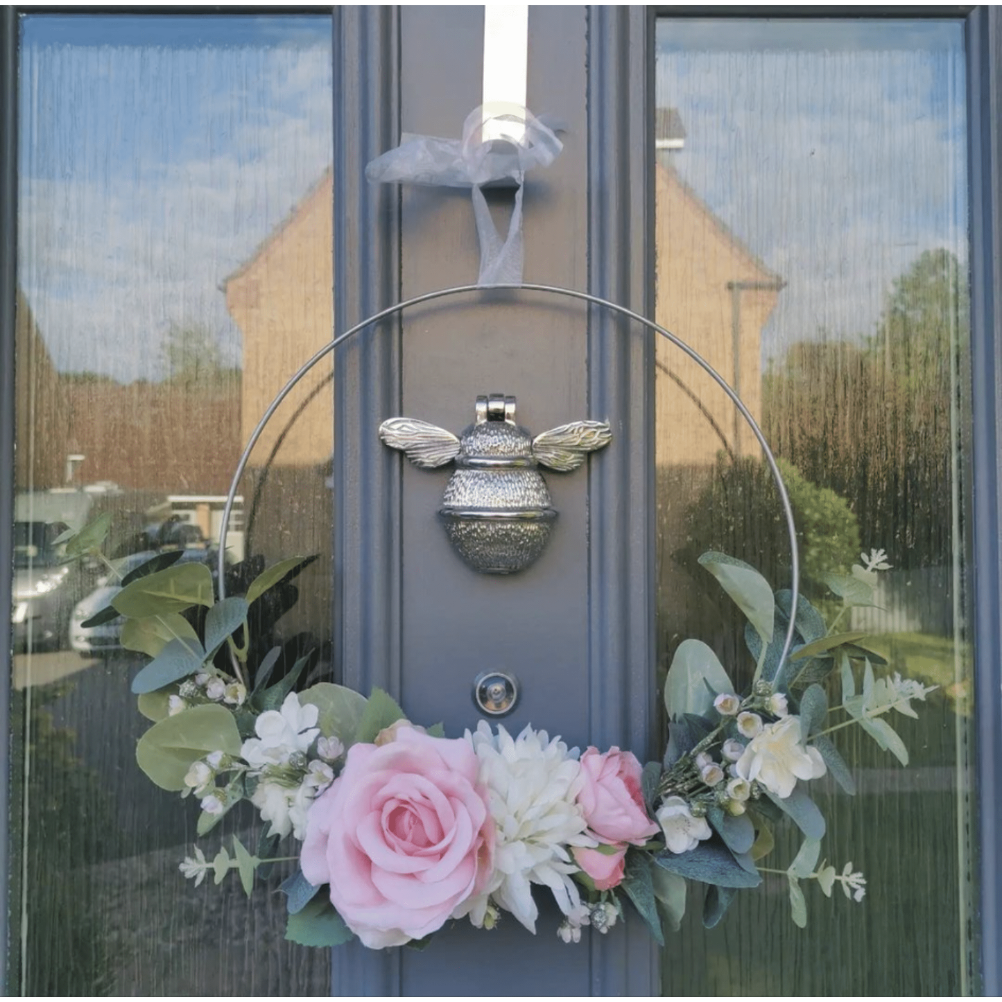 Brass Bumble Bee Door Knocker - Nickel Finish - Brass bee