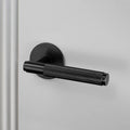 Door Handle Set Cross Sprung Black