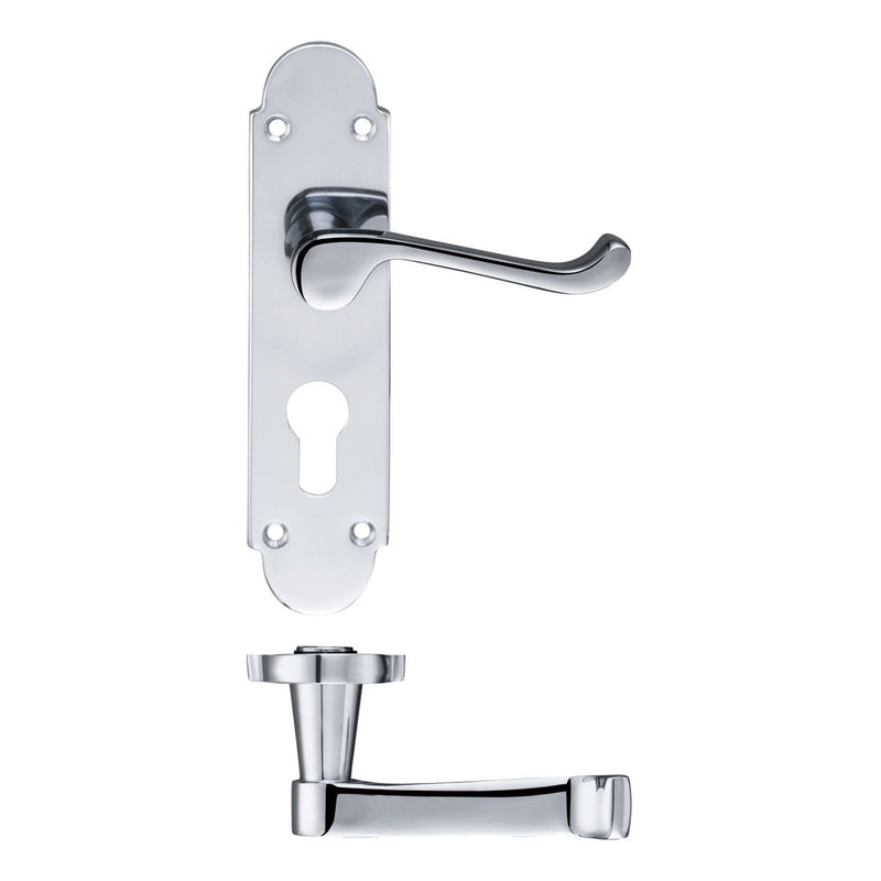 Project Oxford Lever on Europrofile Lock Backplate - 168mm x 42mm